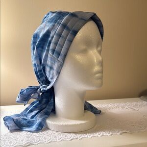 TLC Blue Tie-Dye Head Scarf with Swirling Pattern